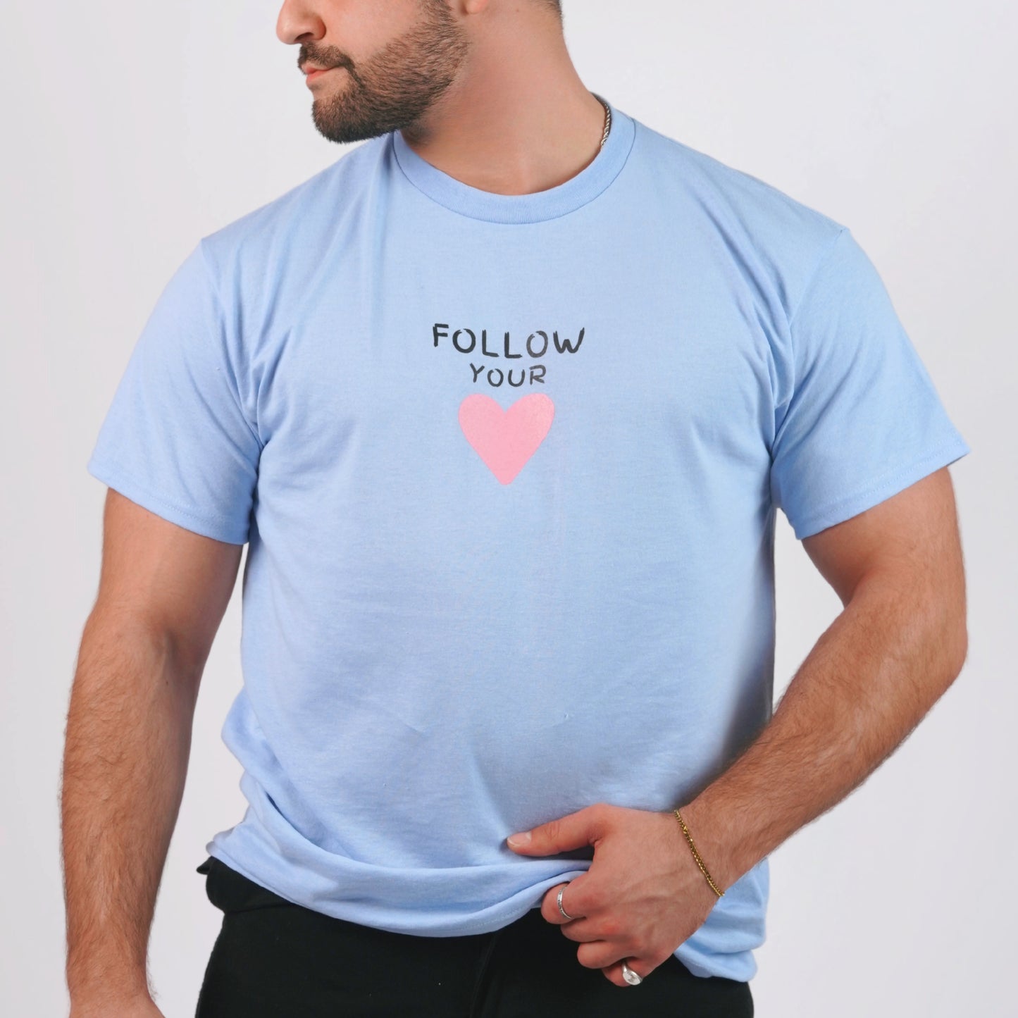 T-Shirt Bleu - Follow Your Heart