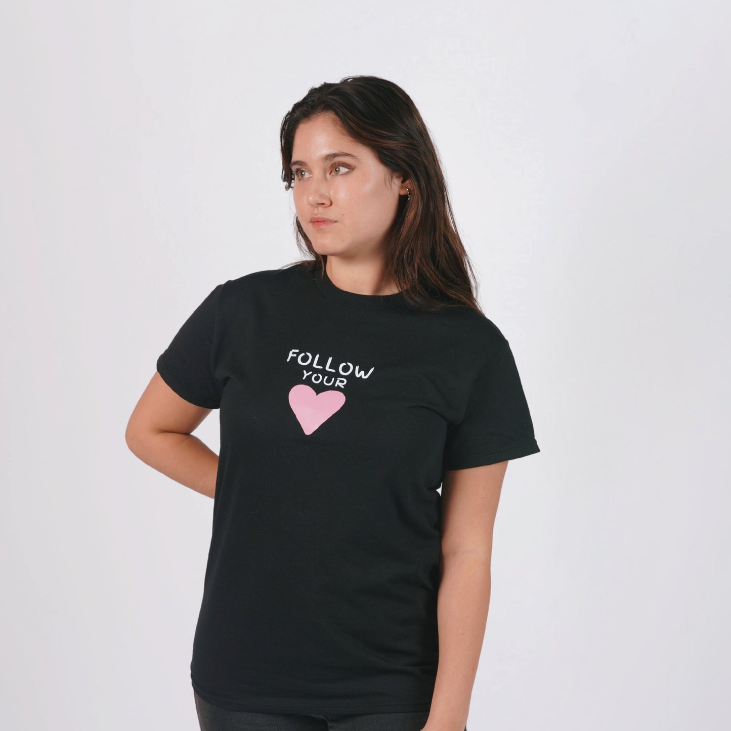 T-Shirt Noir - Follow Your Heart