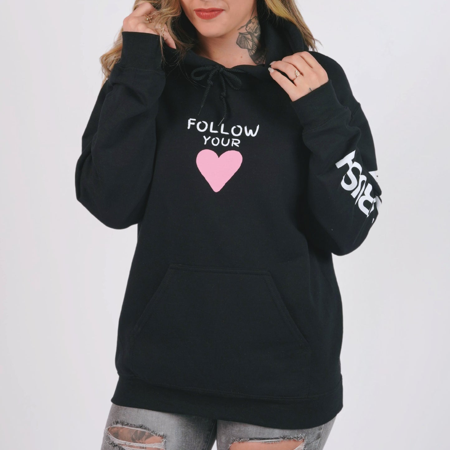 Hoodie Noir - Follow Your Heart
